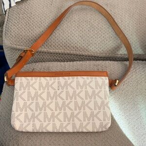 Michael Kors Brown and Cream Logo Waist pack